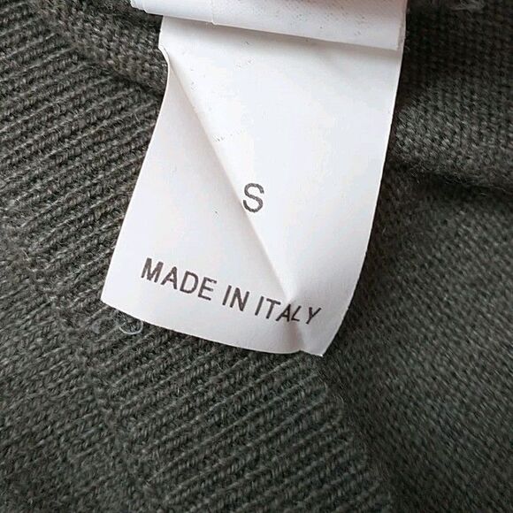 Brunello Cucinelli Sweater Womens S Green Gray Striped Cashmere Beaded Italy - Picture 10 of 11